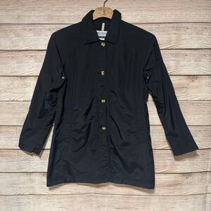 Columbia Black Hooded Raincoat - Women’s Size Large